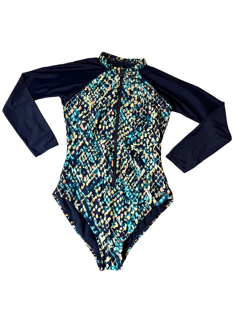 All in Motion Navy & Multicolor Women's One-Piece zip Rashguard
